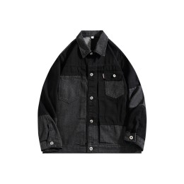 訂製撞色拼接男裝牛仔外套 拼幅 自訂鈕扣復古簡約Oversize牛仔外套  Y2K  銳舞派對 牛仔外套專門店 SKJN009 訂製撞色拼接男裝牛仔外套 拼幅 自訂鈕扣復古簡約Oversize牛仔外套  Y2K  銳舞派對 牛仔外套專門店 SKJN009